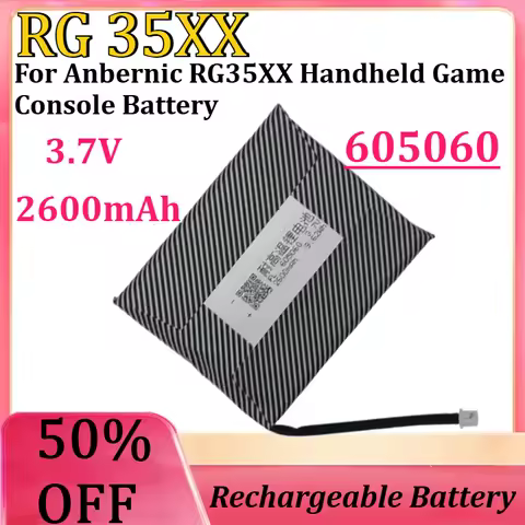 New 3.7V 2600mAh 605060 Lithium Polymer Battery For Anbernic RG35XX Handheld Game Console Battery