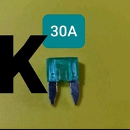 Small Plug-in Fuse 30A (Pius Fuse Fuse Flat Plug 30 A Ampere 12V 24V 36V 48V 58V Car Motorcycle Dc E