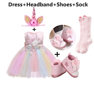 4pcs Set Unicorn Dress for Baby Girl Unicorn Dress for 1 Year Old Baby Girl Birthday  Rainbow Tutu G