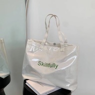 Tote Bag Transparent Tote Bag Side Backpack Korean Version Bag Large-Capacity Shoulder Bag Large-Cap