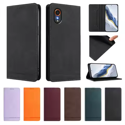 Luxury Leather Flip Phone Case on For Samsung Galaxy XCover 7 6 Pro 7 5 4s Galaxy A8 A7 A6 A5 A3 Wal