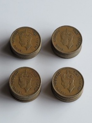 香港1948至1951 喬治六世一毫硬幣一套四個年份，（共五套）每套$68