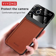 For iPhone 15 16 16e 17e 17 Pro Max Case YIYONG Silicone Frame PU Leather Cover For iPhone16 Plus iP