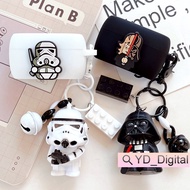 Jabra Elite 5 ELITE 3/E2 E4 75T 85T 65T Active Silicone Soft Shell Earphone Protective Casing Cover with Star Wars Pendant