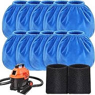 10 Pack VRC2 Cloth Filters for Vacmaster 1.5–3.2 Gallon Wet/Dry Vacuums, Compatible with Armor All 1