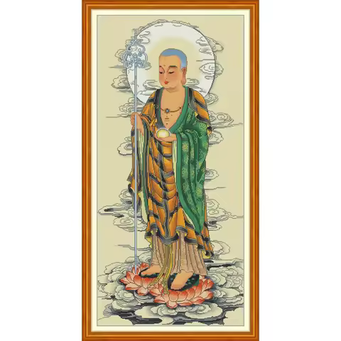 Namo Jizo Bodhisattva cross stitch kit 14ct 11ct pre stamped canvas cross stitching animal embroider