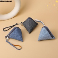TRENDYZONE Coin Change Wallet, with Lanyard Mini Triangle Coin Purse,  Portable Canvas Earphone Bag