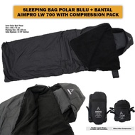 Sleeping bag AIMPRO LW700 furpolar WITH COMPRESSION PACK - mountain blanket - camping Sleeping bag S