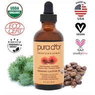 Organic Castor Oil PURA D'OR (Hexane-free) and Cold-pressed oil