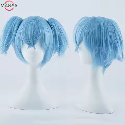 Anime Shiota Nagisa Wig Sally Face Clip Ponytails Heat Resistant Synthetic Hair Cosplay Wig+Wig Cap