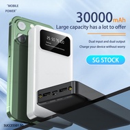 【SG Stock】Super Fast Charge Powerbank 30000mAh Powerbank Flash Charge Power Bank Qc3.0 Power Bank Charger Support LED Display Fast Large Capacity Charging