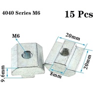15pcs 4040 Series Sliding T Nuts Metric M6 Thread Slide in Hammer Head T-Nut for Standard 8mm T-Slot