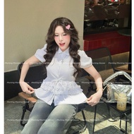 Phuong Phuong House Top Women's Minisize Big Size Soft Silk Drawstring Shirt A19 A19