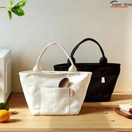 Canvas Insulated Lunch Bag, Thermal Bento Tote for Work School, Double-Layer Aluminum Foil Lunch Box