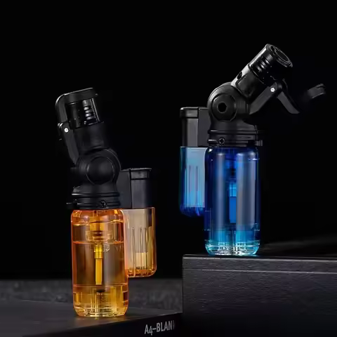 Creative Butane Torch Lighters Windproof Jet Flame Mini Rotating Head Gun Lighter Smoking Cigar Ligh
