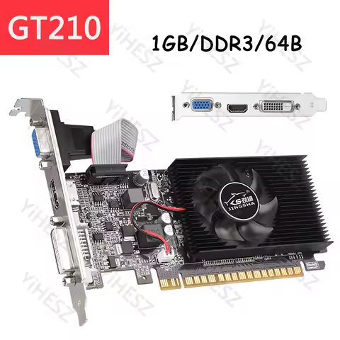 GT210 1GB 64Bit GDDR3 Graphics Cards PCI-E Pcie 2.0 X16 VGA DVI Video Card For NVIDIA Geforce 1gb PC