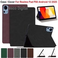 For Realme Pad P80 Android 12 2025 High Quality PU Leather Shockproof Stand Flip Cover Tablet Realme