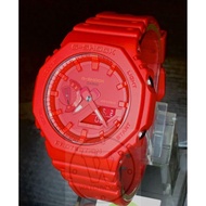 Casio G-Shock GA-2100-4A Carbon Core Red Resin Band  GA-2100  GA3100