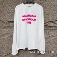 Acne Studios Rose Red Lettering Long Sleeve T-Shirt - Early Spring Edition