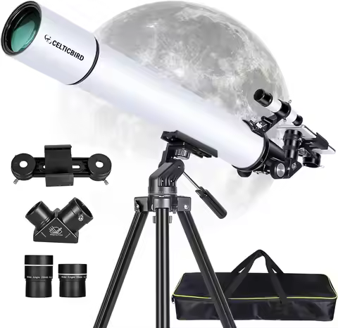 High-Powered 80mm Aperture Telescope for Adults, Astronomy Beginners Gifts with AZ Mount and Accesso