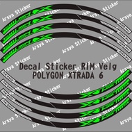 Decal sticker rim velg sepeda polygon xtrada 6 hijau