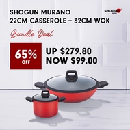 La gourmet Shogun Murano 32cm Non-stick Wok + 22cm Casserole (Induction)