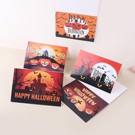 6 Sheets/Pack, Halloween Greeting Card - Blank Inside, Halloween Invitation Card, Info Card Set - Gr