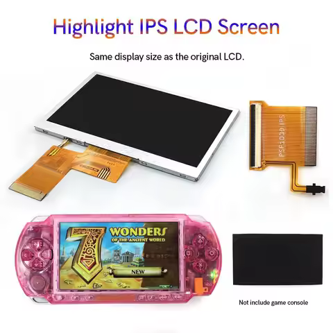 IPS LCD Screen For PSP1000 Game Console Special Cable For Sony PSP 1000 to IPS Screen LCD Display Hi