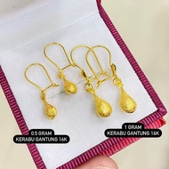 Anting gantung emas asli kadar 70 16k desi koin bambu mickey anak timun drop rumbai kerabu coin vint