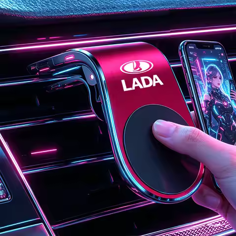 Magnetic Car Phone Holder Metal Stand Accessories For Lada Niva 2107 Xray Vesta Priora Granta Kalina
