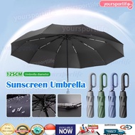【SG Seller】125CM  Large Size Folding Umbrella Dual-use Sunshade Fully Automatic Umbrella Thickened S