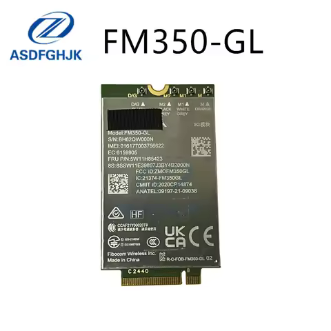 Original FM350-GL 5G NR M.2 Sub6 4*4 MIMO FRU 5W11H85423 For ThinkPad P1 Gen5 T14s Gen3 X13 Gen3 X1 