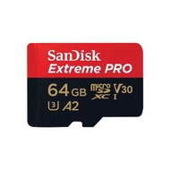 SanDisk - Extreme Pro MicroSDXC 64GB UHS-I 200MB/R 90MB/W 記憶卡 附SD讀卡器 SDSQXCU-064G