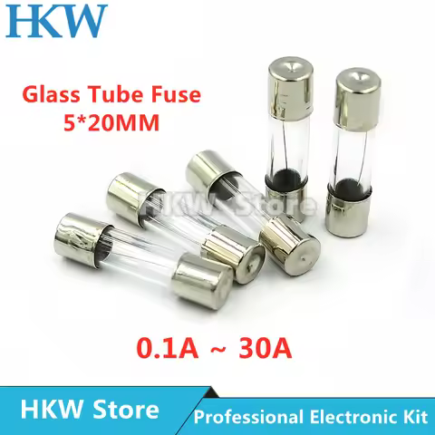 10/20pcs Glass Tube Fuse 5x20MM 0.1A 0.2A 0.5A 1A 2A 3A 4A 5A 6.3A 8A 10A 12A 15A 20A 30A 25A 250V F