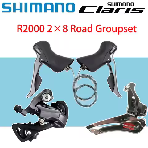 Shimano Claris R2000 2x8 Speed Road Bike Groupset-ST-R2000 Shifter + FD-R2000 Front Derailleur + RD-