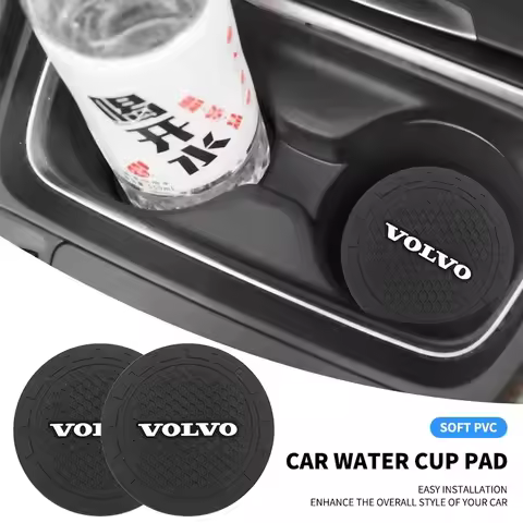 2pcs Car Auto Water Cup Slot Non-Slip Mat Accessories For Volvo XC-Classic V60 V40 XC90 S60 XC60 V70