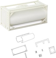 Evemodel C8723 2pcs HO Scale 20ft Oil Tank Container 1:87 20' Shipping Tanktainer Model Trains (Whit