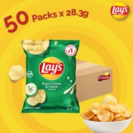 (Carton Deals) Lays Classic / Barbecue / Sour Cream and Onion Potato Chips 28.3g x 50