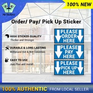 【Business Uses】 Please Pay Here/ Order Here/ Pick Up Here Sticker High Sticker Quality Durable Touch