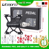 Litepro pedal folding bicycle pedals ultra-light butterfly-shaped installation large area quick release pedal for MTB/Folding/Road Bike Brompton aluminum Bike Accessories