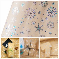 Sold per Sheet Kraft Gift Wrapper for Christmas &amp; Any Occasion ("Silver Snowflakes") Hot Stamping