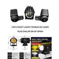 D2 MINI LASER SHOOTER LAMP PLUS ON OF MIRROR SWITCH 2 COLOR SPOTLIGHT D2 LASER 12-80 VOLT MINI LED