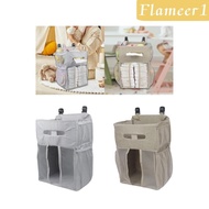[flameer1] Hanging Storage Bag Bedside Diaper Organizer Bag for Wall Crib Newborn