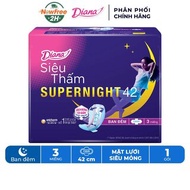 Băng Vệ Sinh Diana Siêu Thấm Supernight 42cm 3 Miếng/Gói