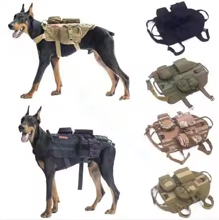 CamouflageTactical Service Dog Vest Training Hunting Nylon Military Patrol Dog Harnesses Dog chest w
