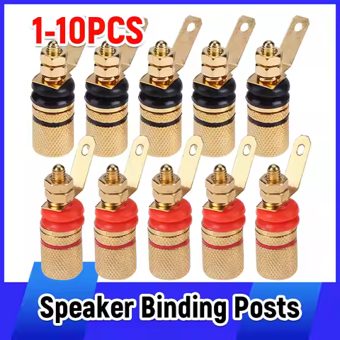 10-2pcs 42mm Gold Plated Speaker Terminal Binding Post Amplifier Plug Socket Connector Suitable For 