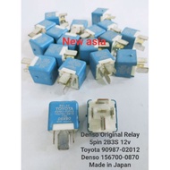 100% Original Toyota Denso Relay  5pin 2B3S 90987-02012/ 156700-0870  12v Car  Relay 5 Pin