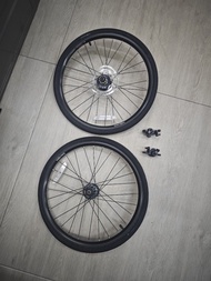 dahon 20寸 451 碟刹輪組 連內外呔 及 鮑魚
