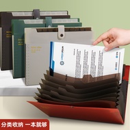 12Vintage Business Style pp File Package Thickened Large Capacity Receipt Storage Accordion Bag File