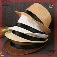 HUISHU Straw Panama Cap Gangster Cap Fashion Beach Jazz Dress Hat
